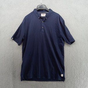 Link Soul‎ Shirt Mens Large Navy Blue Polo Golf Sportswear Solid Basic Casual